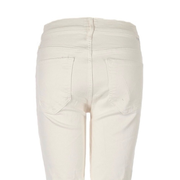 Mother The Looker Ankle Step Fray Jeans Cream Puffs NWT Size 33 High Rise Skinny - Picture 5 of 11